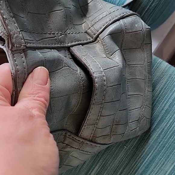 Relic Blue Faux Reptile Skin Handbag - Picture 3 of 5